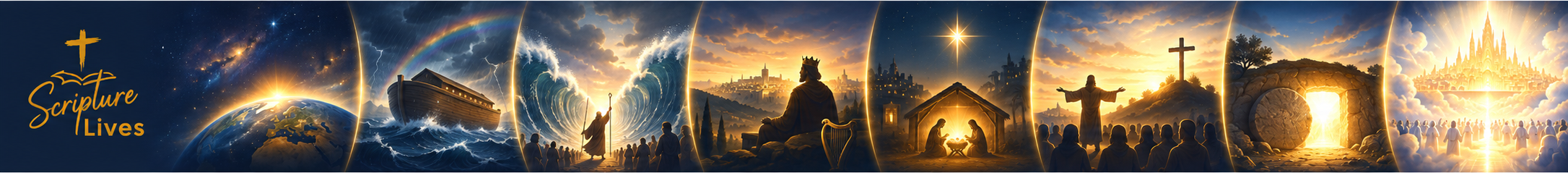 Scripture Lives โ the story of Scripture from Creation to the New Jerusalem: Creation, Noah's Ark, the Red Sea, King David, Bethlehem, Jesus' Ministry, the Cross, the Empty Tomb, and the New Jerusalem